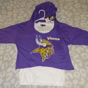 NFL Minnesota Vikings hooded crop top long sleeve shirt